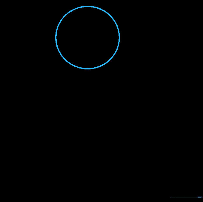 A simple pencil-drawn circle representing the top grill of a microphone.