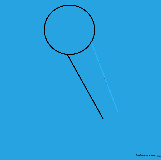 Adding a second parallel line to define the width of the microphone handle.