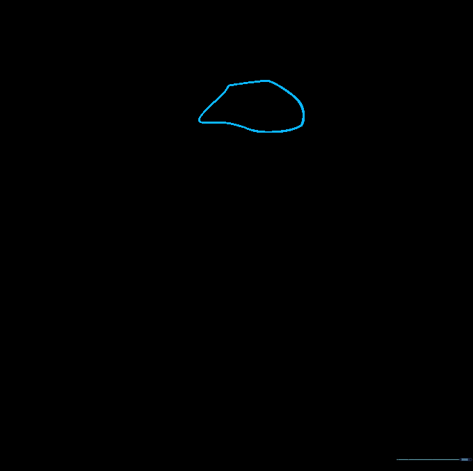 Sketching the rounded top head of a microscope with a pencil.