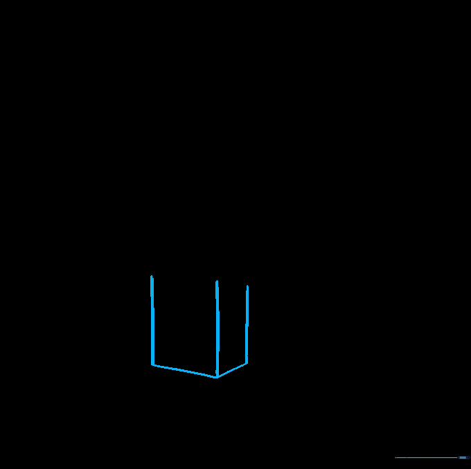 Drawing the vertical support frame of the microscope.