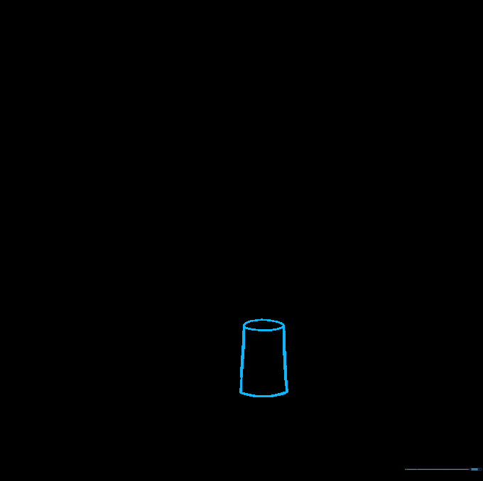 Drawing the cylindrical light source at the base of the microscope.