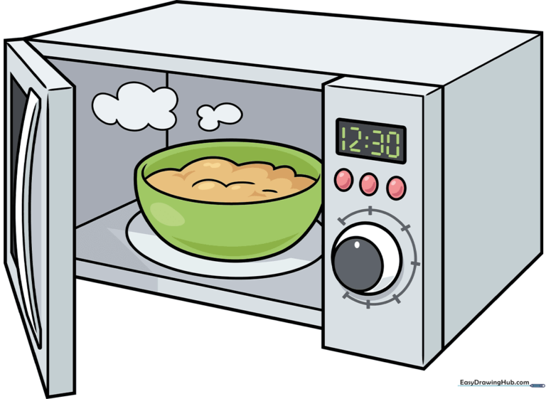 A colorful, finished microwave drawing perfect for kids to emulate.