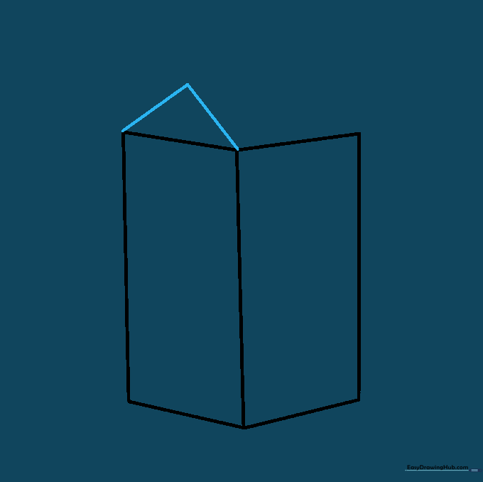 A triangle shape added to the top of the side panel to begin the carton's roof.