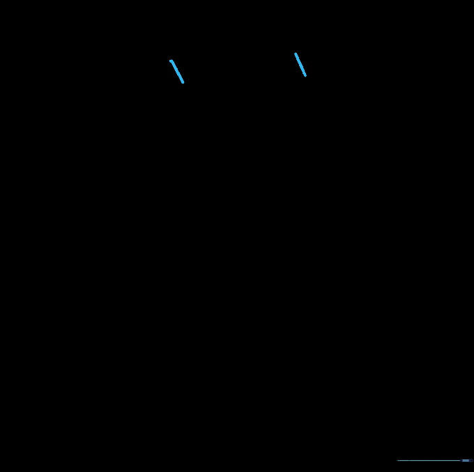 Two short lines connecting the top seal to the roof structure.