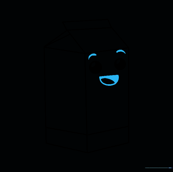 A happy, smiling mouth added to the front of the milk carton.