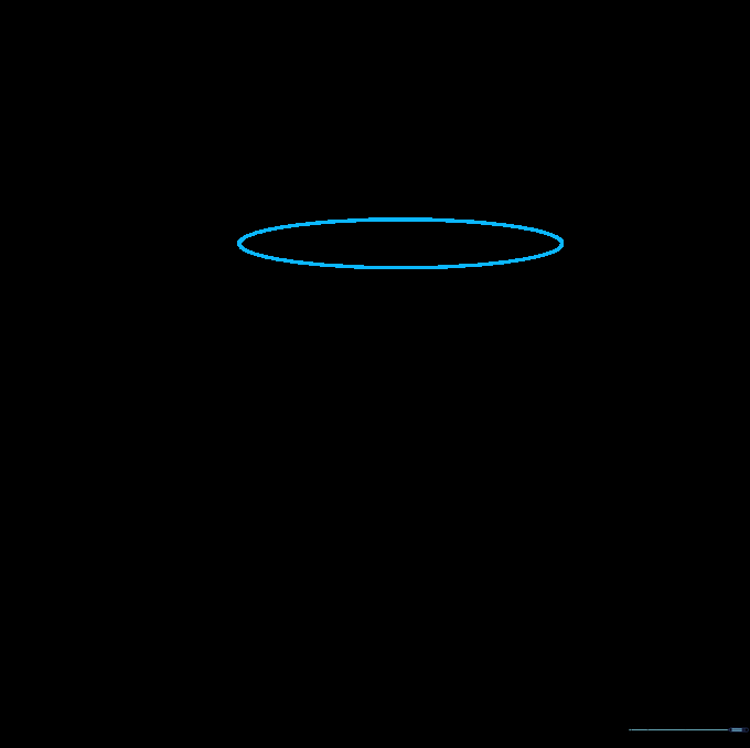 A simple horizontal oval drawn in pencil, representing the top rim of a milkshake glass.