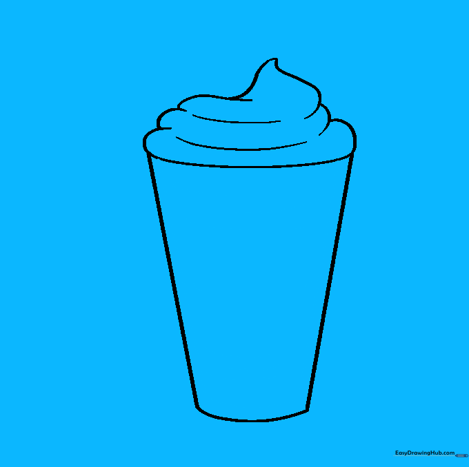 Internal lines added to the glass to represent the milkshake liquid and ice cream texture.