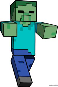 A finished, colored Minecraft zombie drawing displayed as a featured art project.