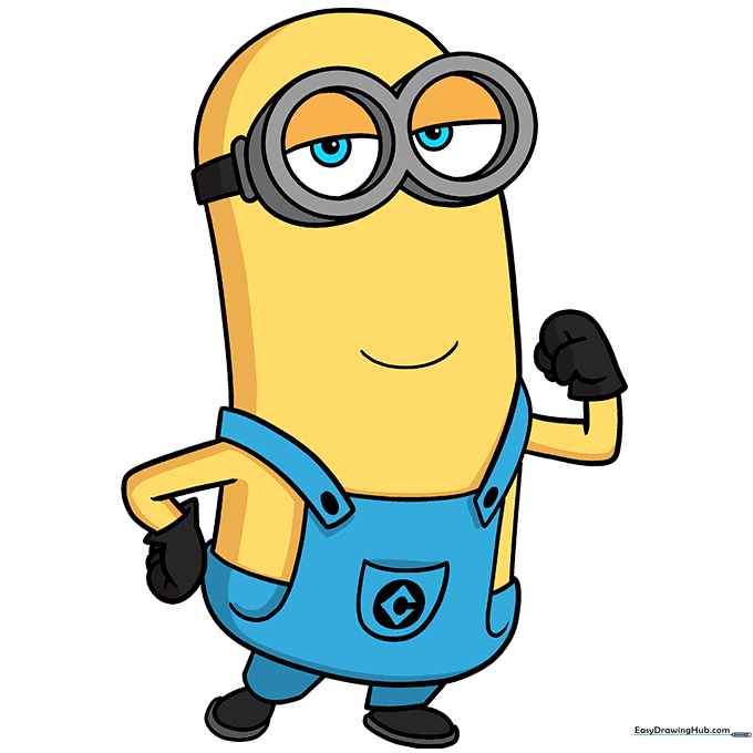 A fully colored, vibrant Minion character drawing.