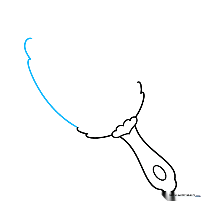Drawing the left side of the mirror frame with curved lines.