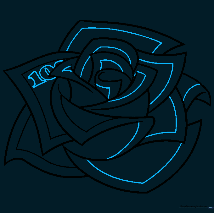 Drawing the number 100 on the corner of a petal to mimic a hundred-dollar bill.