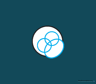 Sketch showing an oval for the snout and two circles for the eyes overlapping the head shape.