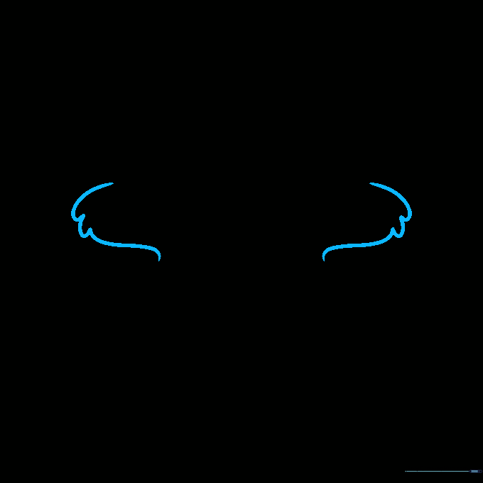 Adding curved lines to the sides of the monster's head.