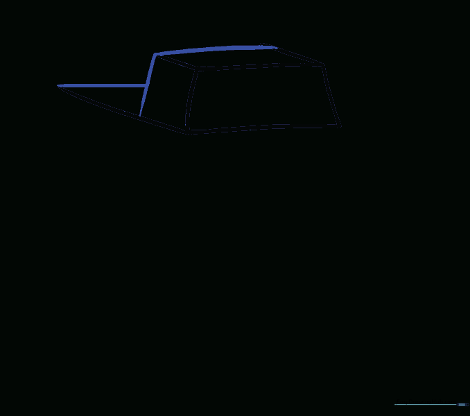 Connecting lines to finalize the shape of the truck cab and rear bed.
