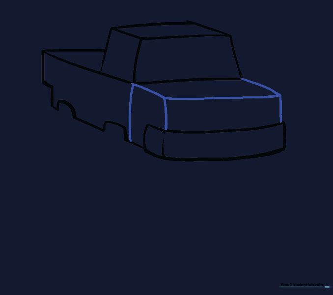 Connecting the bumper to the windshield to complete the truck hood.