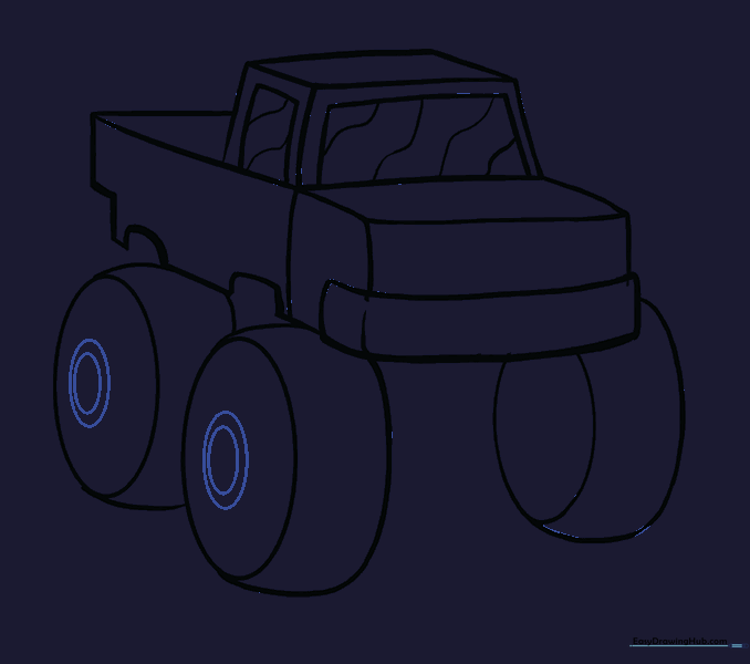 Adding hubcap details to the center of the tires.