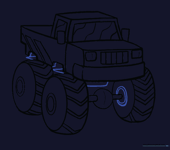 Adding suspension details to the truck undercarriage.