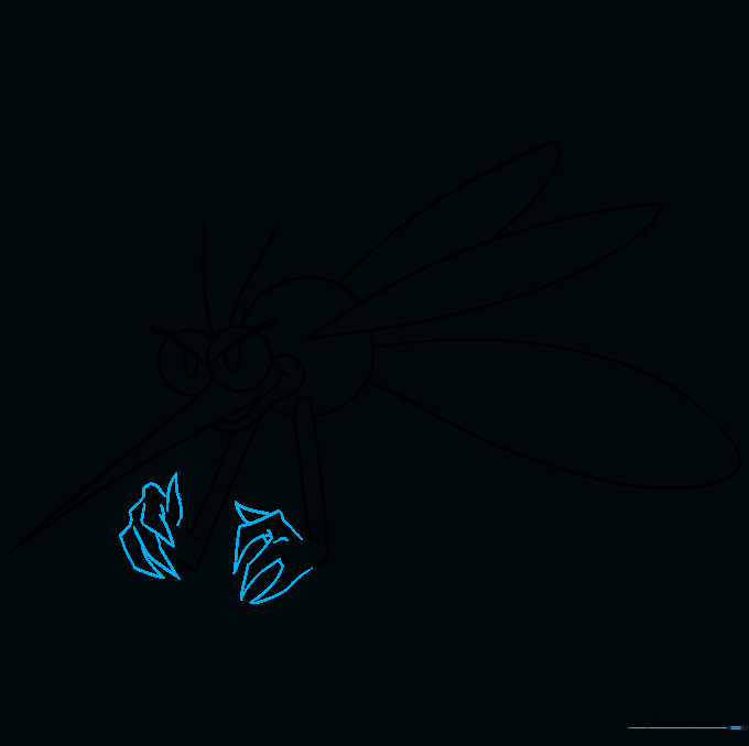 Adding jointed segments to the mosquito's legs for a more realistic look.