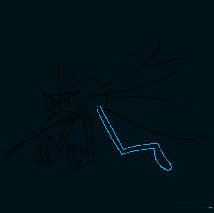 Adding additional legs with knee joints to the mosquito's body.