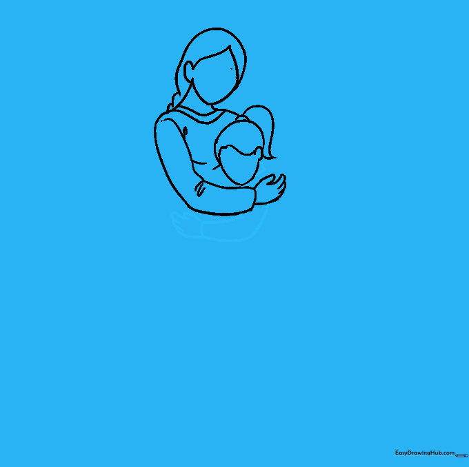 Adding the daughter's arm and hand details