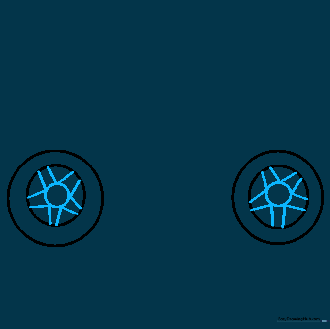 Motorcycle wheels with added center hubs and star-shaped spoke patterns.