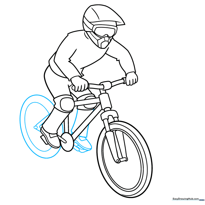 Step 7: Refining the shoes and pedal details to finalize the lower body.