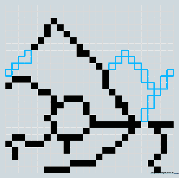 A mountain range with one large peak and two smaller peaks.
