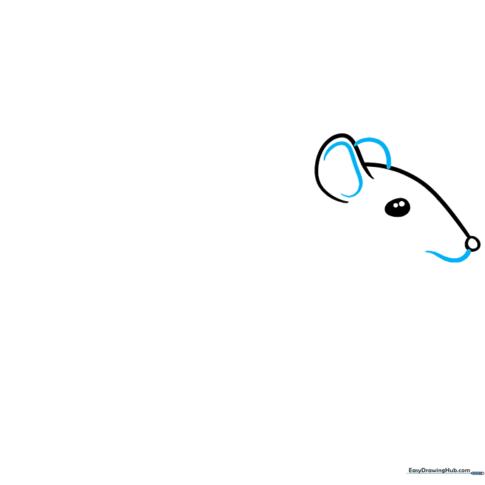 Adding inner ear details and a small curved mouth line.