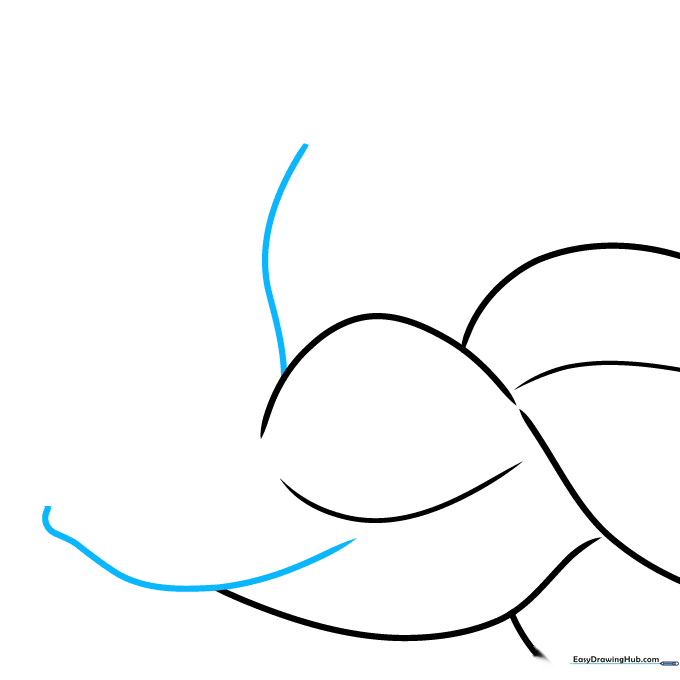 Outlining the forearm with a curved vertical line and a wavy wrist line.