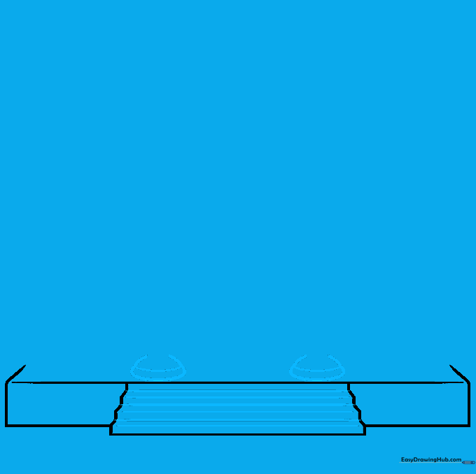 Drawing the individual stair treads and the circular bases for the museum columns.