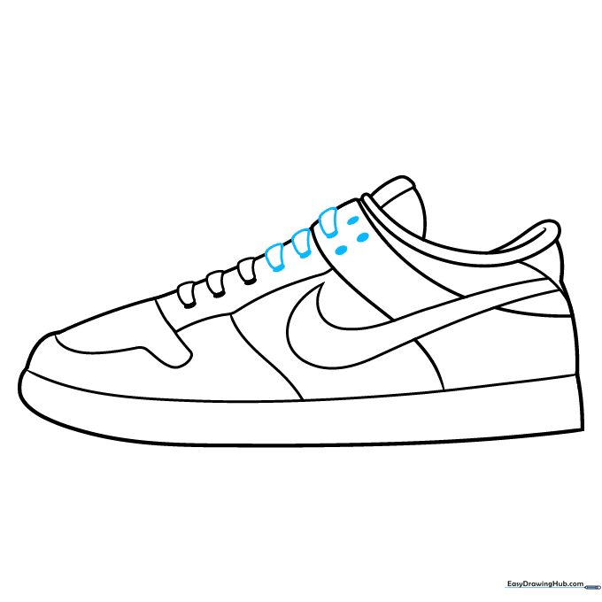 Adding the remaining eyelets and lace details to the shoe.