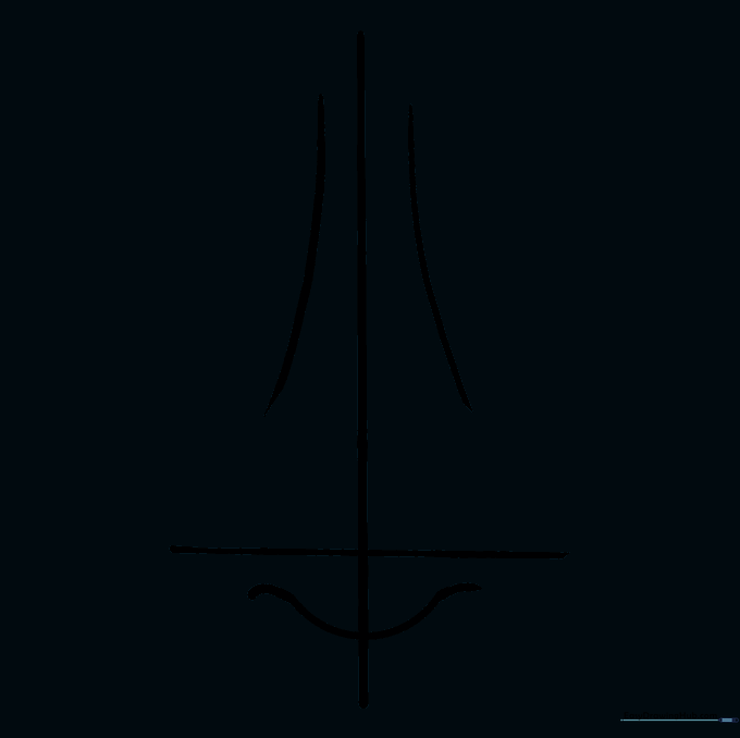 The drawing after erasing the circular guide lines, leaving the nostril base.