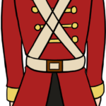 A colorful, finished nutcracker drawing standing tall.