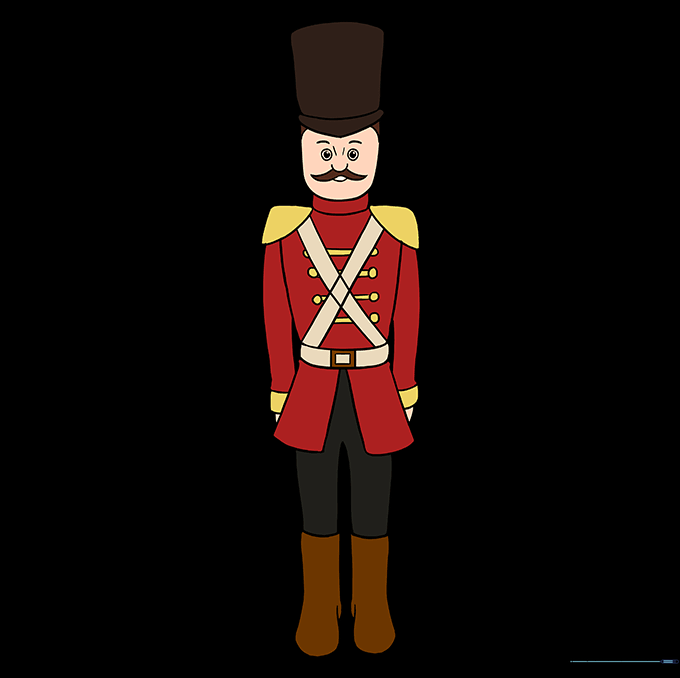 A fully colored and finished nutcracker drawing.