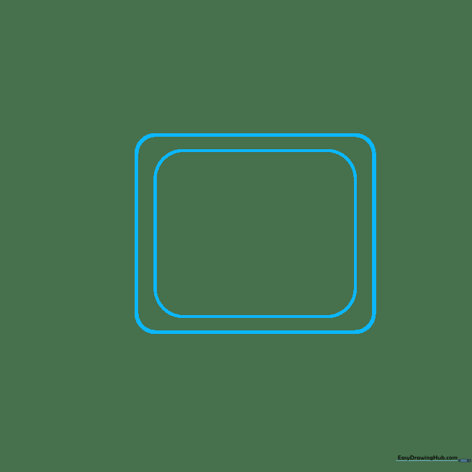 A simple rectangular outline with rounded corners representing the Nyan Cat pastry body.