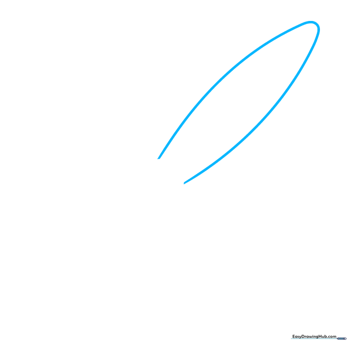 A pencil sketch of a narrow vertical oval representing the metal ferrule of a paintbrush.