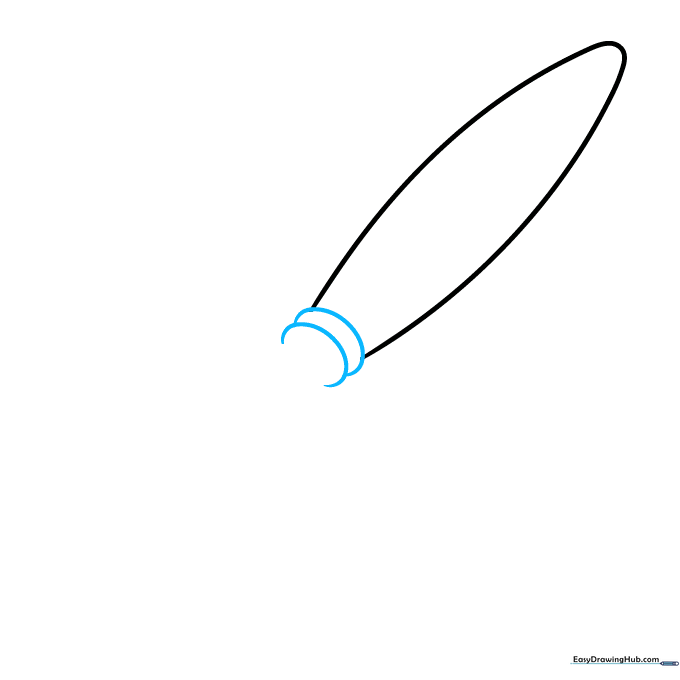 Adding two overlapping C-shaped curves to the bottom of the oval to create a sense of depth.