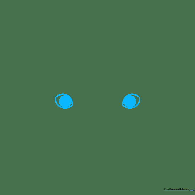 Two circular panda eyes with shaded pupils and white highlights on a white background