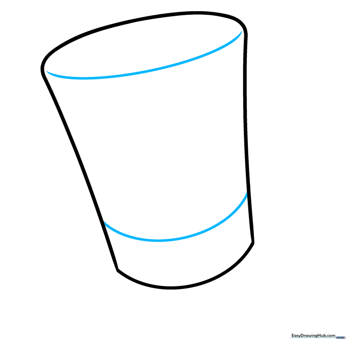 Adding internal curved lines to the cylinder to establish 3D perspective.
