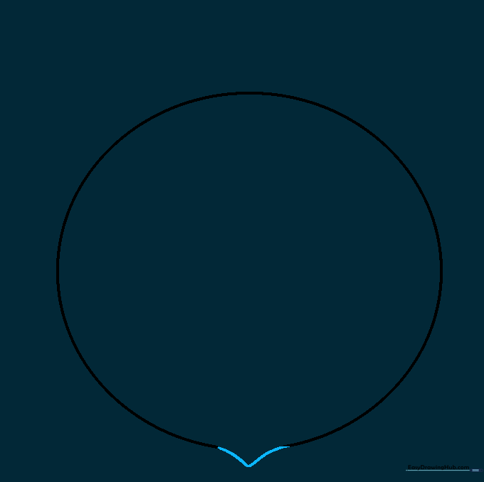 Drawing the pointed bottom of the peach by adding curved lines and erasing the base circle.