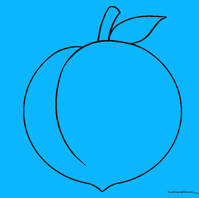 Adding vein details to the leaf using a central line and smaller side lines.