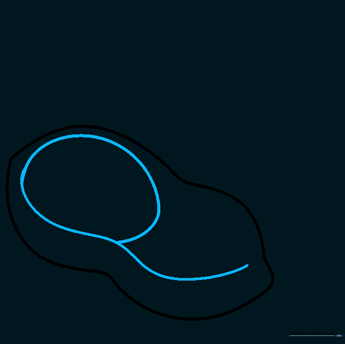 An oval nut shape drawn inside the peanut shell outline.