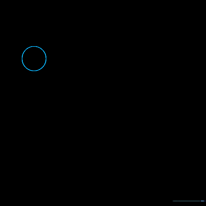 A light pencil sketch of a circle used as a guide for a horse head.