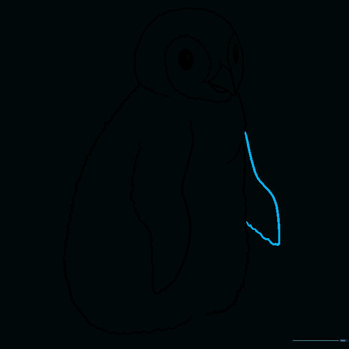 Adding the second wing to the back of the penguin to create a 3D effect.