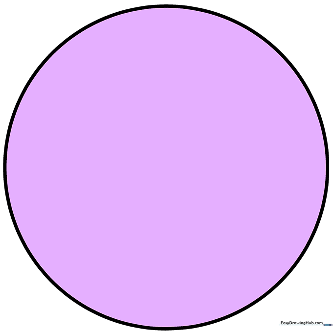 A finished, clean circle ready for coloring or further artistic detail.