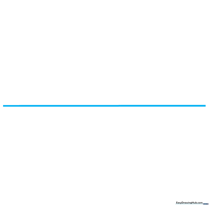 A light horizontal pencil line drawn on white paper as a guide for a circle.