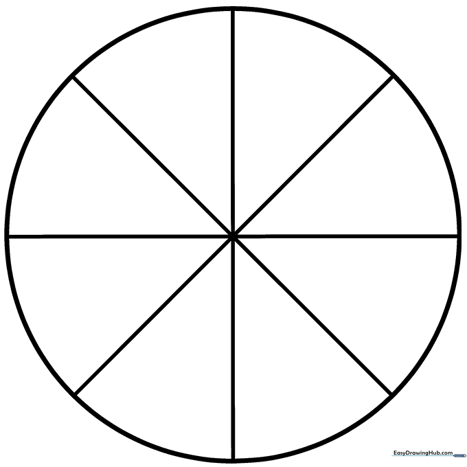 The final, clean circle after erasing the internal guide lines.