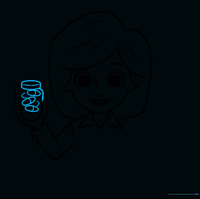 Drawing a medicine bottle filled with pill shapes.