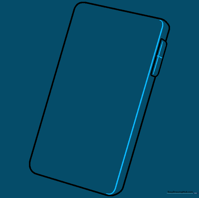 Adding a parallel line along the side of the phone to show depth and thickness.