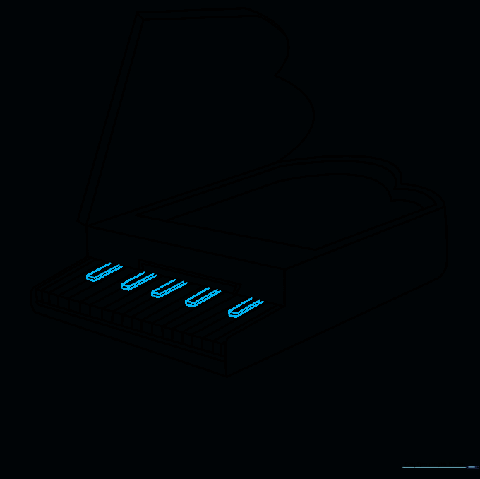 Drawing the black keys as small rectangles on the keyboard.